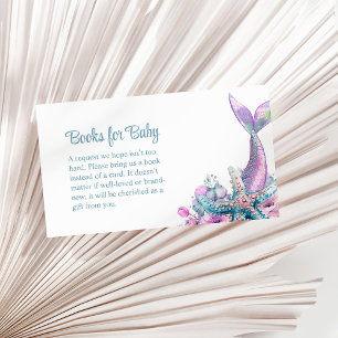 Pastel Floral Mermaid Schwanz Starfish Books for B Begleitkarte