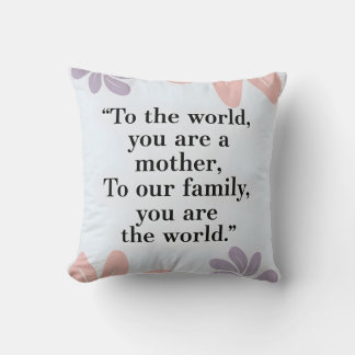 Pastel floral Modern Mother's Day Zitat Kissen