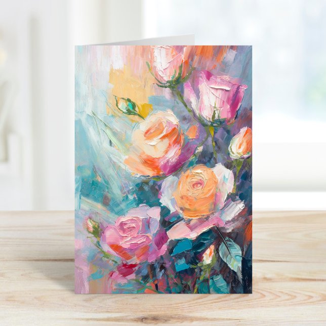 Pastel Floral Modernes impressionistisches Gemälde Karte (Von Creator hochgeladen)