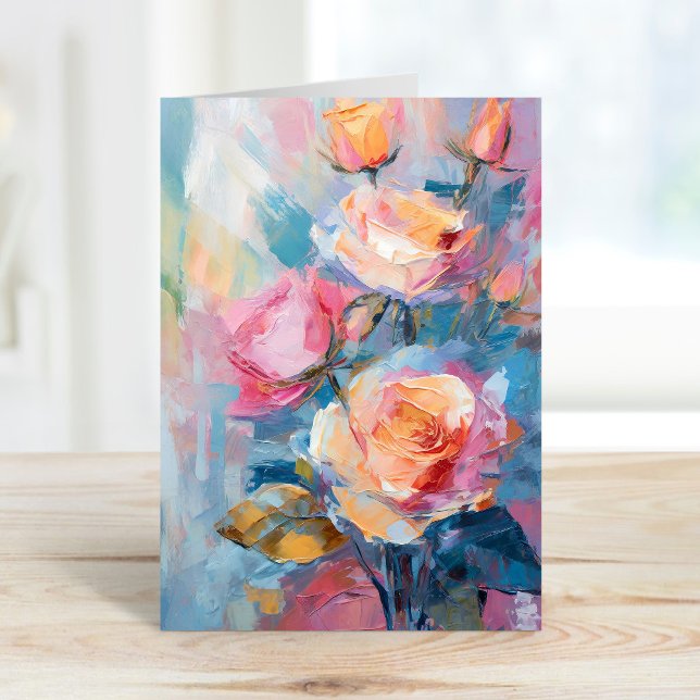 Pastel Floral Modernes impressionistisches Gemälde Karte (Von Creator hochgeladen)