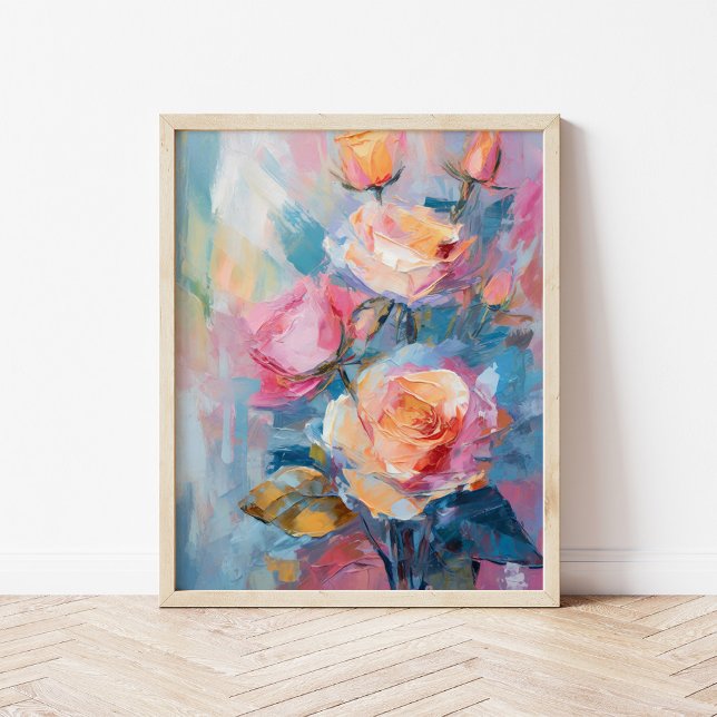 Pastel Floral Modernes impressionistisches Gemälde Poster (Von Creator hochgeladen)