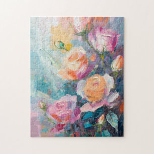 Pastel Floral Modernes impressionistisches Gemälde Puzzle