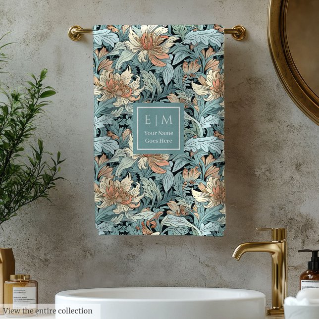 Pastel Floral Morris Inspiriert Badetuch Badhandtuch Set (Pastel Floral Morris Inspired Bath Towel)