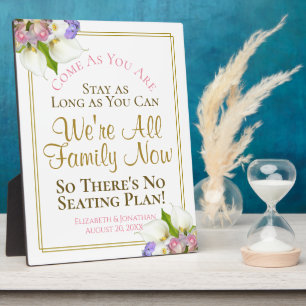 Pastel Floral No Seating Plan Hochzeit Zeichen Fotoplatte