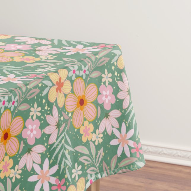 Pastel Floral pattern C01 LGreen BG Tischdecke (Beispiel)