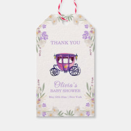 Pastel Floral Princess Carriage Girl Baby Shower  Geschenkanhänger