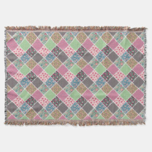 Pastel Floral Quilt Square Decke