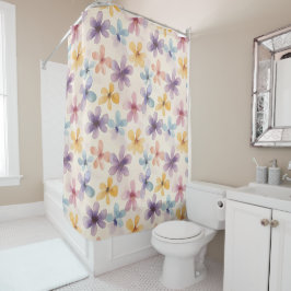 Pastel Floral Retro Hippie Blume Duschvorhang