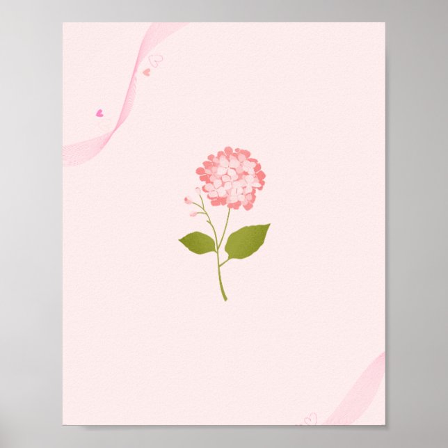 Pastel Floral Ribbon Poster - Soft Girl Ästhetik (Vorne)