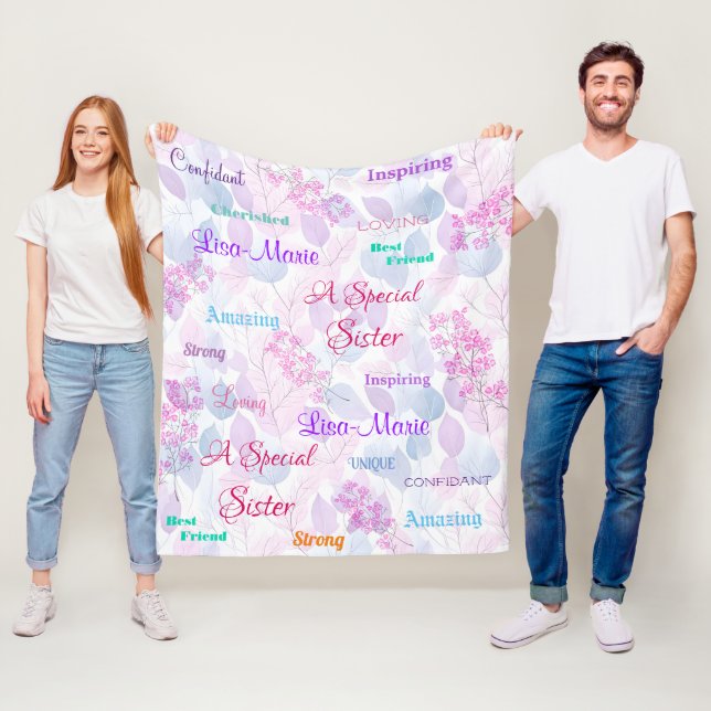 Pastel Floral Special Schwester durchdacht Fleecedecke (Beispiel)