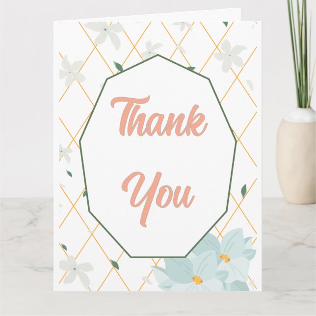 Pastel Floral Thank You Flat Card Dankeskarte (Vorderseite)