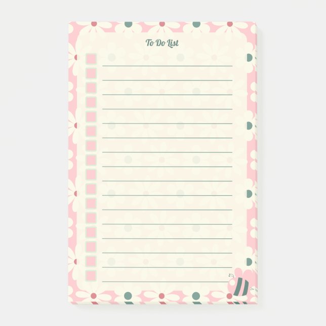 Pastel Floral To Do List Planner Design Post-it Klebezettel (Vorderseite)