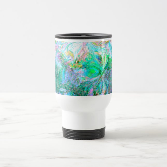 Pastel Floral Travel Mug - Vintage Naturfantasie Reisebecher (Mittel)