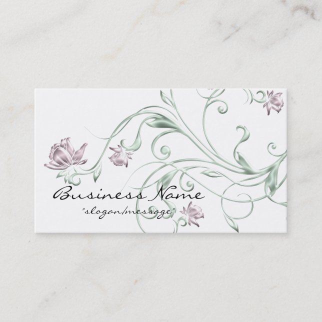 Pastel Floral/Vine Design Branch Business Card Visitenkarte (Vorderseite)
