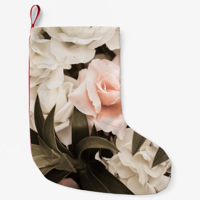 Pastel Floral Vintag: Zeitlose Eleganz Kleiner Weihnachtsstrumpf (Vorderseite)