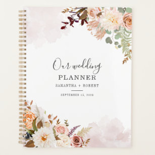 Pastel Floral Wasserfarbe Bloom Script Hochzeit Planer