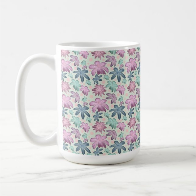 Pastel Floral watercolor Pattern  Kaffeetasse (Links)