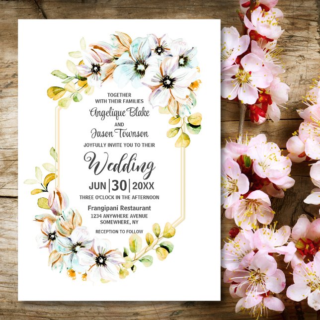 Pastel Floral Wedding Einladung (Von Creator hochgeladen)