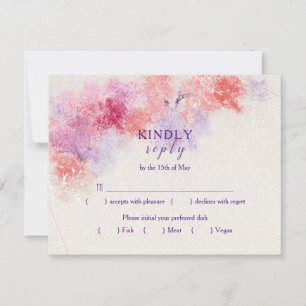 Pastel Floral Wedding Menü UAWG Einladung