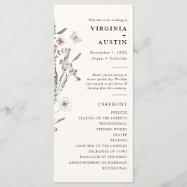 Pastel Floral Wedding Programm
