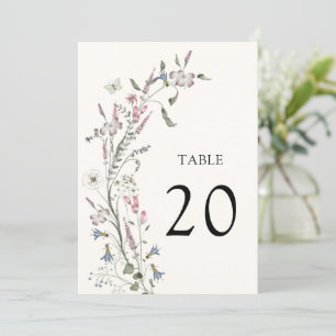 Pastel Floral Wedding Tischnummer