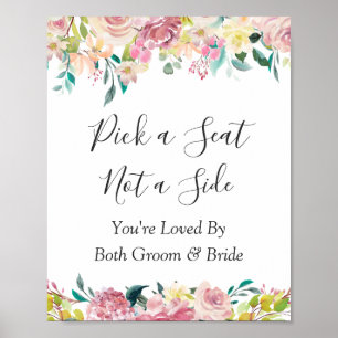Pastel Floral Wedding Zeremonie Wählen Sie ein Seg Poster