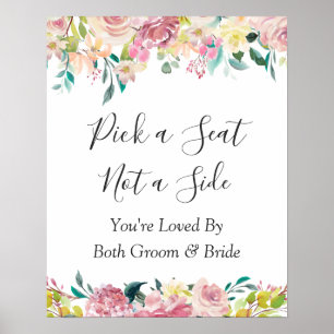 Pastel Floral Wedding Zeremonie Wählen Sie ein Seg Poster