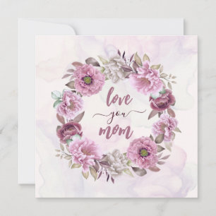 Pastel Florals Liebe Sie Mama Feiertagskarte