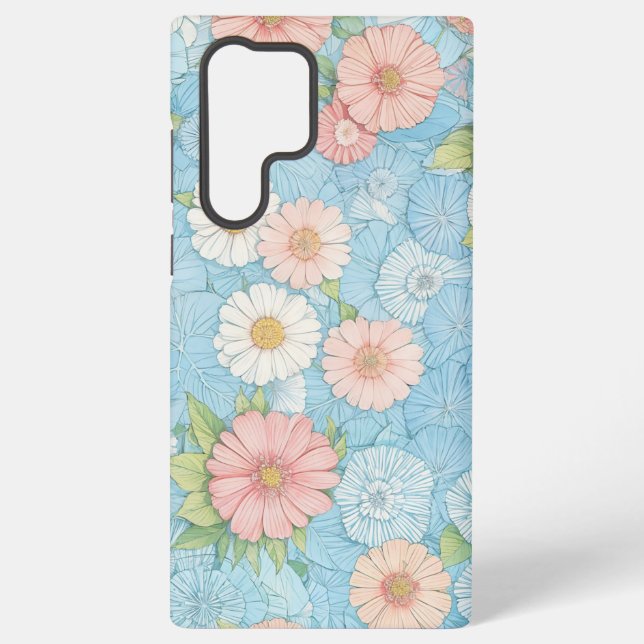 Pastel Flower Floral Pattern Phone Case Samsung Galaxy Hülle (Rückseite)