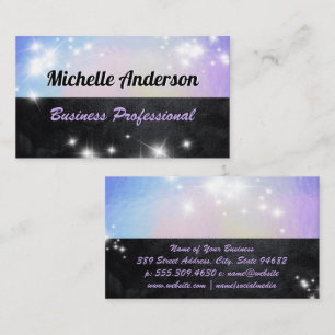 Pastel Foil   Schwarze Textur   Sparkle Visitenkarte
