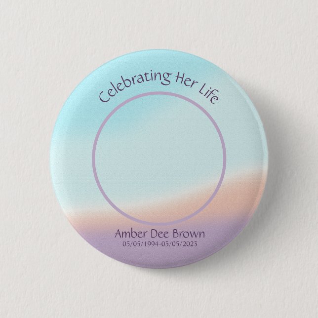 Pastel Foto Life Celebration Button (Vorderseite)