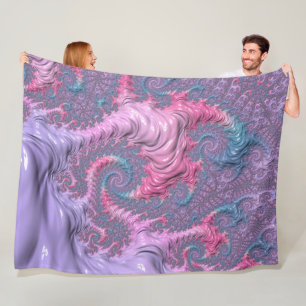 Pastel Fraktal Fleecedecke