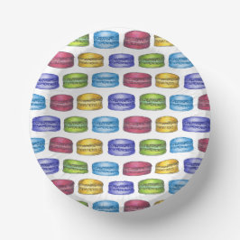 Pastel French Macaron Cookie Brautparty Pappteller