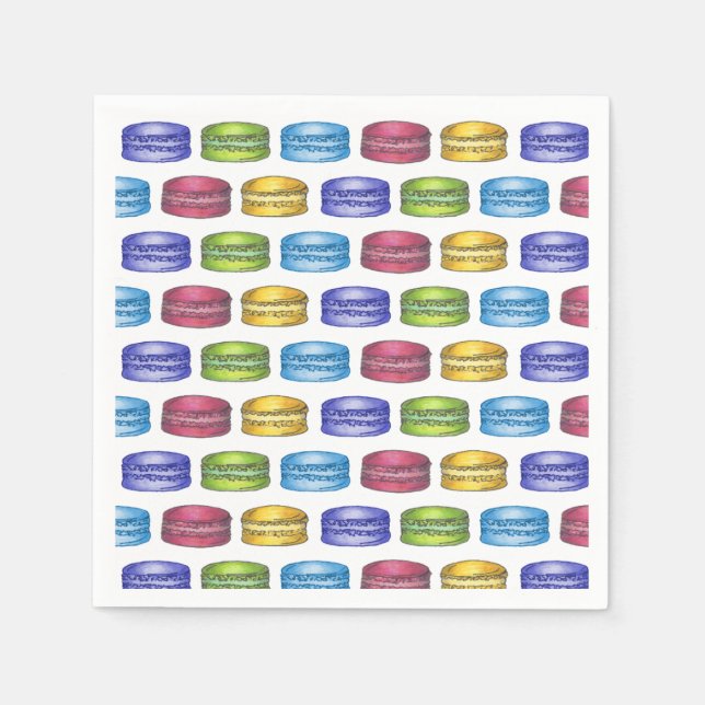 Pastel French Macaron Cookie Brautparty Serviette (Vorderseite)
