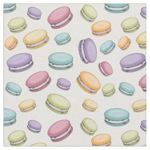 Pastel French Macaron Cookie Muster Stoff
