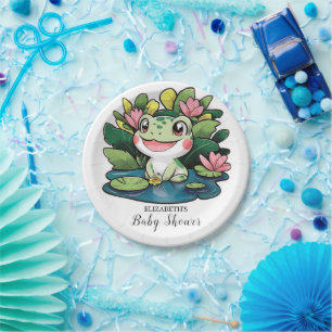 Pastel Frog Babydusche Pappteller