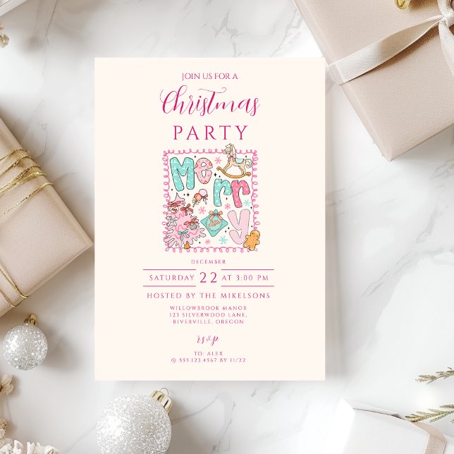 Pastel Frohe Weihnachten Einladung (Von Creator hochgeladen)