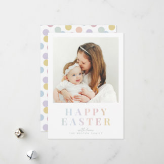 Pastel-Fröhliche-Ostern-Familien-Fotokarte | Benut Feiertagskarte