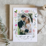 Pastel Frühling Blütenblüten Rahmen Foto Hochzeit Dankeskarte<br><div class="desc">Pastel Frühling Blumenblüten Rahmen Foto Hochzeit Danke Karte | Danke an die Gäste,  dass sie Teil Ihrer Hochzeit mit dieser personalisierbaren Dankeschön-Karte sind. Diese Blumenkarte mit pastellfarbenen Blume und Blumenrahmen im Grünen. Diese elegante Dankeschön-Karte ist perfekt für Frühjahrsfeiern. Matching-Elemente sind verfügbar.</div>