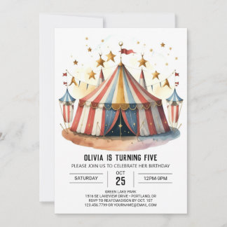 Pastel Fun Festival Circus Geburtstag Einladung