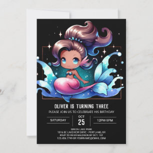 Pastel Fun Mermaid Birthday Einladung