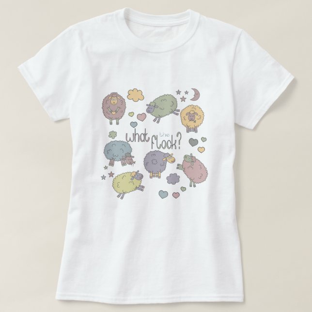 Pastel Funny Puff Was für ein Niedliches Schaf T-Shirt (Design vorne)