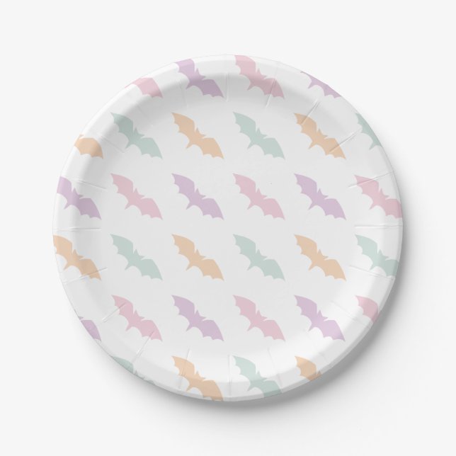 Pastel Fying Bats Halloween-Dekoration Pappteller (Vorderseite)