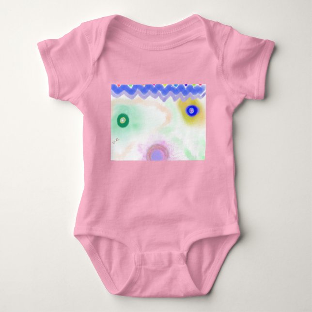 Pastel Galaxies Impressionist Art Baby Bodysuit Baby Strampler (Vorderseite)