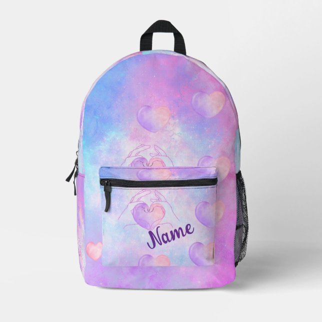 Pastel Galaxy Heart Dance Backpack - Individuelle  Bedruckter Rucksack (Vorderseite)