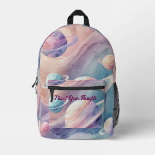 Pastel Galaxy Mist - Soft Planet Backpack Bedruckter Rucksack