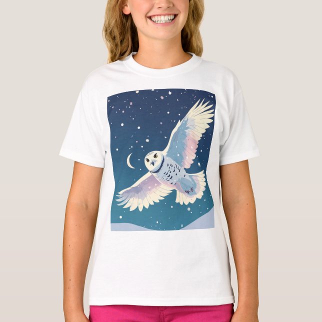 Pastel Galaxy Owl" T - Shirt der Mädchen (Vorderseite)
