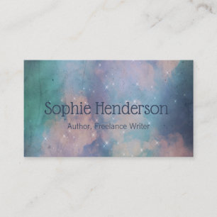 Pastel Galaxy und Navy Blue Writer Author Creative Visitenkarte