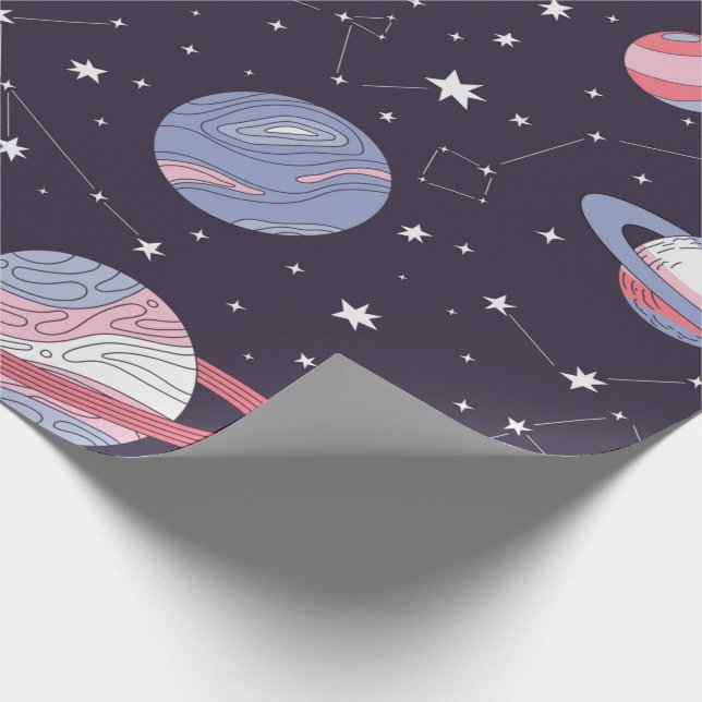 Pastel Galaxy Wrapping Paper Geschenkpapier (Ecke)