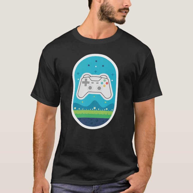 Pastel Gamer Meadow Cute Dreamscape Game Controlle T-Shirt (Vorderseite)